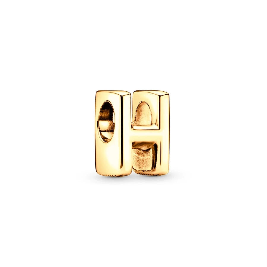 Gold Plated A To Z Alphabet Charm Beads For 925 Bracelet