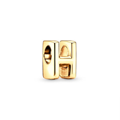 Gold Plated A To Z Alphabet Charm Beads For 925 Bracelet