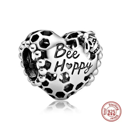 925 Sterling Silver Heart Family Tree Snowflake Animal Charms Beads for DIY Bracelet Women Jewelry Gift
