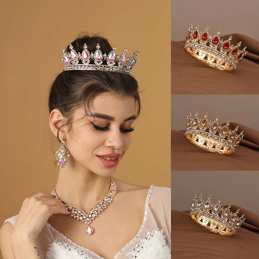 Baroque Crystal Princess Tiara Rhinestone Bridal Wedding Headdress