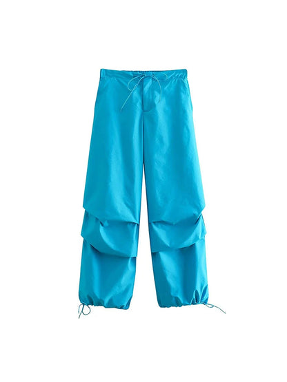 Women Parachute Cargo Pants High Waist Jogger Boot Cut
