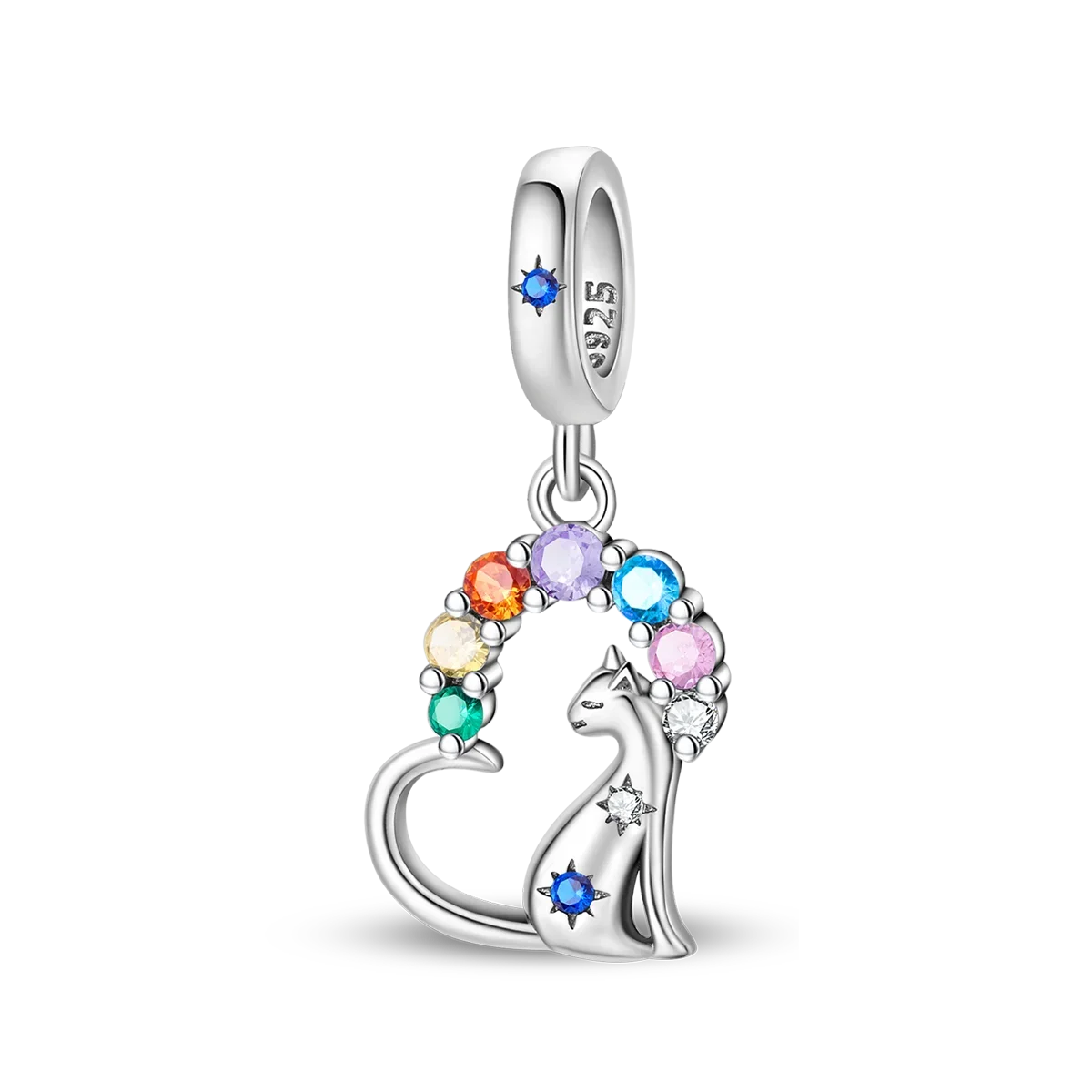 925 Sterling Silver Animal Charms Set Elephant Cat Capybara Swan Zircon Beads for DIY Necklace and Bracelet Jewelry Gift