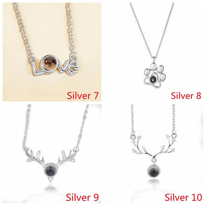 100 Languages I Love You Projection Pendant Necklace for Women gold-5