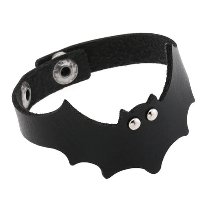 Gothic Punk Cat Heart Leather Bracelet For Women And Men