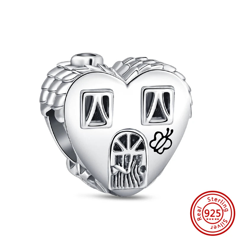 925 Silver Hot Air Balloon Castle Tower Mushroom Charms