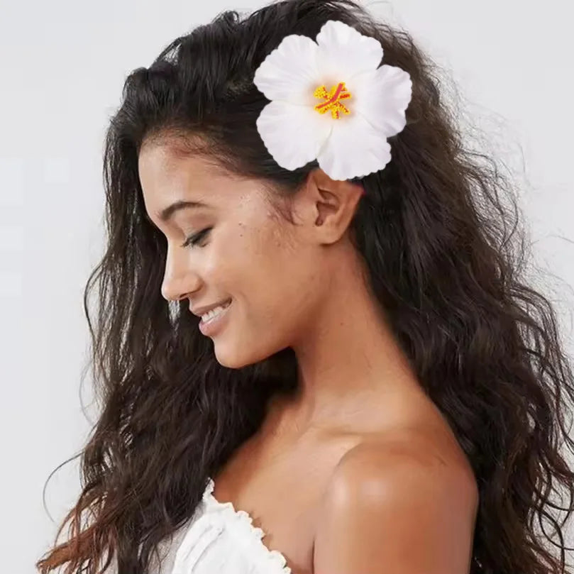 Hawaiian Flower Hair Clips Set for Summer Beach Weddings and Party Celebrations