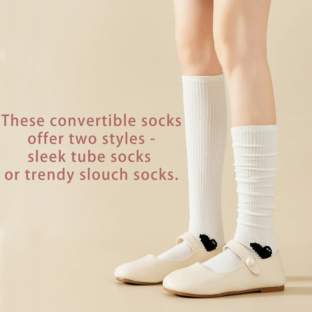 Spring Autumn Compression Calf Socks Women Heart Print