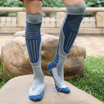 Men Thick Cotton Ski Socks Knee High Thermal Outdoor