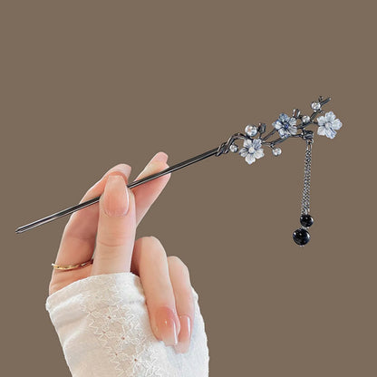 Vintage Chinese Floral Tassel Hair Stick For Women Girls Hanfu Updo
