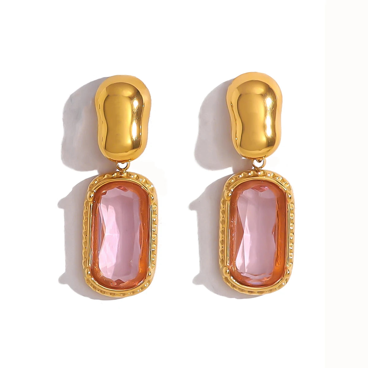 Wild and Free 18K Gold Plated Cubic Zirconia Stainless Steel Drop Earrings for Women