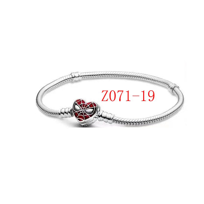 Family Charm Pendant Pink Flower Heart Clover Dangle Bead for 925 Silver Bracelets Z071-19
