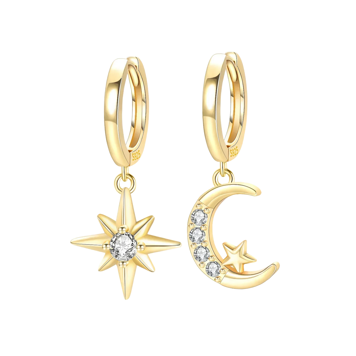 Luxury 925 Sterling Silver Chunky Hoop Earrings with Big Heart Zircon Accents for Women Wedding Party Jewelry Gifts