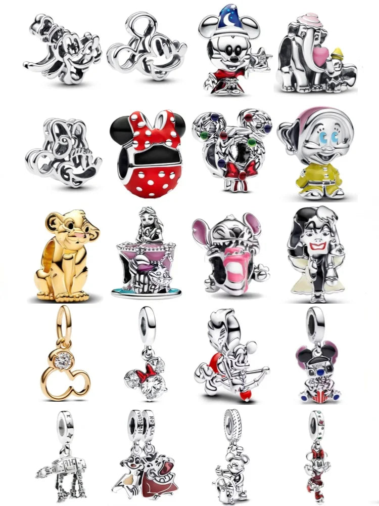 Exquisite 925 Silver Elephant Beads and Mouse Pendant for European Original Bracelet DIY Jewelry