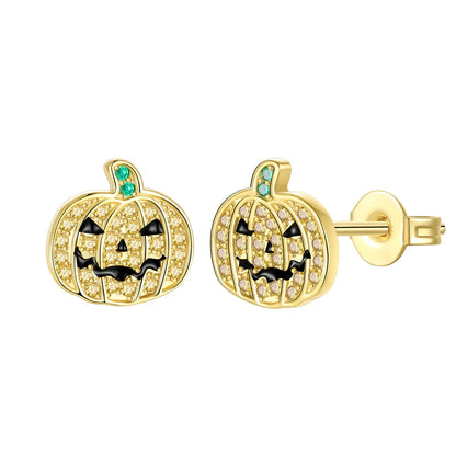 925 Sterling Silver Halloween Charms Set Pumpkin Skull Witch Ghost Beads for Bracelet Necklace Jewelry