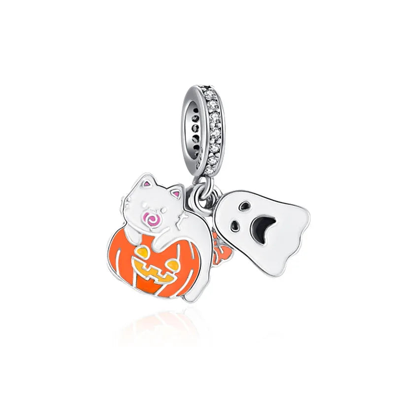 SilverSparkle Animal Skull Pendant for DIY Jewelry Bracelets B3471