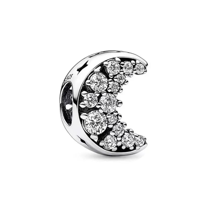 European Zircon Charm Beads 925 Silver Pendant Necklace for Women Gift P1687