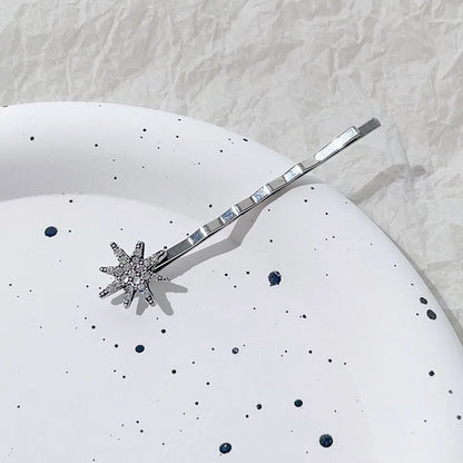 Geometric Stars & Moon Rhinestone Hair Clip Set - Top-Rated Bridal Hairpins for Women Antique Silver 3