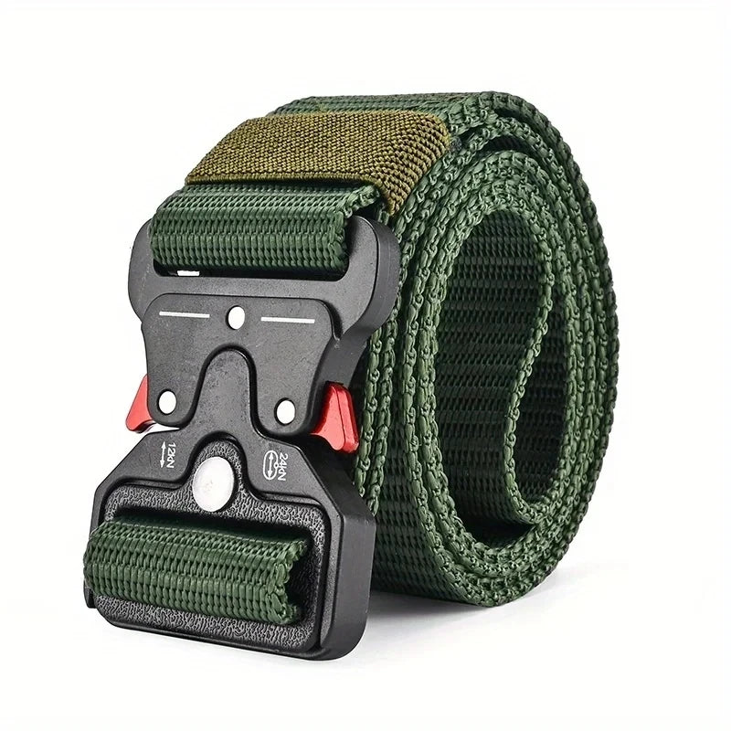 Men's Belt Outdoor Multi Function High Quality Canvas Belt StyleB-Green 120cm