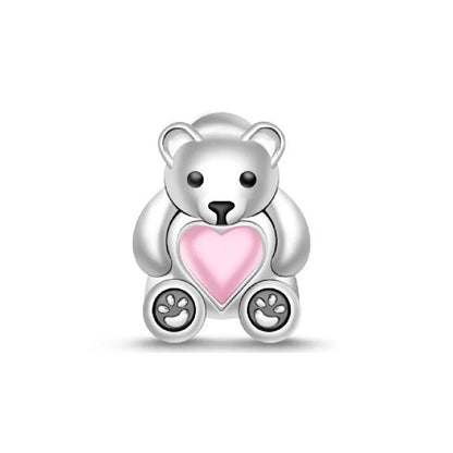 Spring Butterfly Heart Enamel Flower Charm Bead for Bracelets and Necklaces