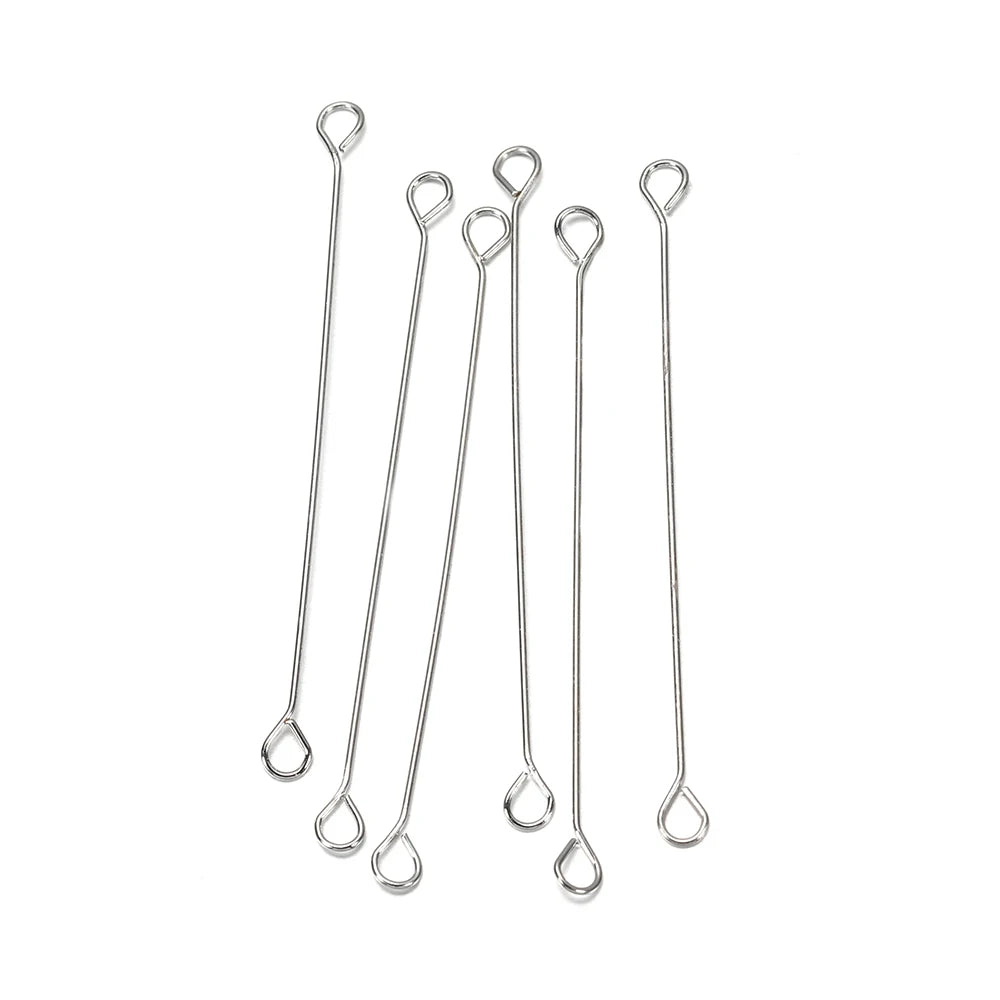 Stainless Steel Double Eye Pin Earrings Set for DIY Jewelry Making and Handcraft Supplies