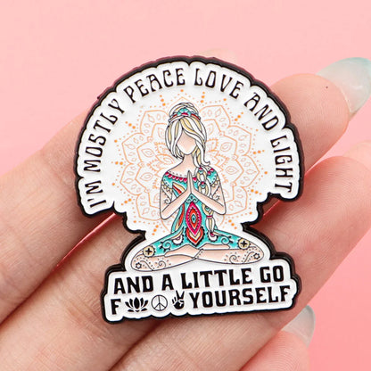 Train Skeleton Enamel Pin Funny Quote Brooch Badge for Clothes Bags Yoga Jewelry Gift for Friends
