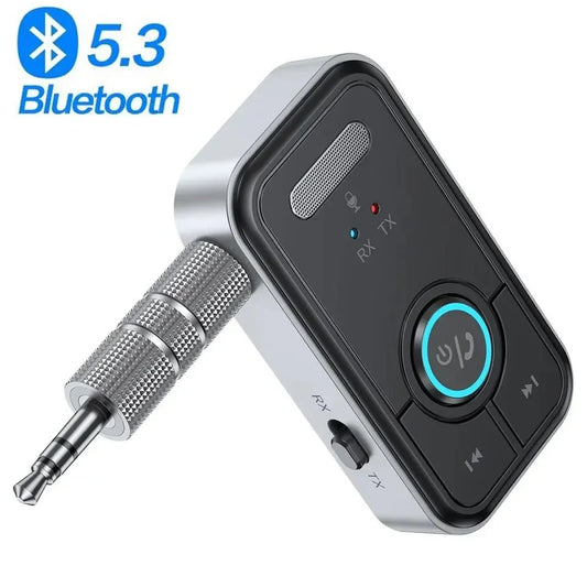 Bluetooth 5.3 Wireless Audio Transmitter Receiver Adapter for Car Headphones Speakers 3.5mm AUX High Def Hands Free Audio