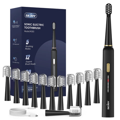 SEJOY Oral Cleaning Sonic Electric Toothbrush IPX7 3 Modes JM Black UNITED KINGDOM