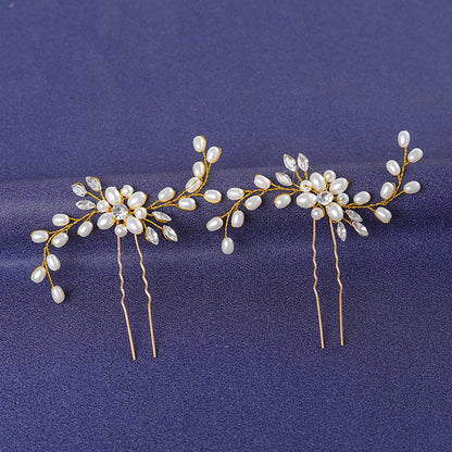 Elegant Gold Crystal Hair Pin for Women - Trendy Rhinestone Bridal Wedding Hair Accessory