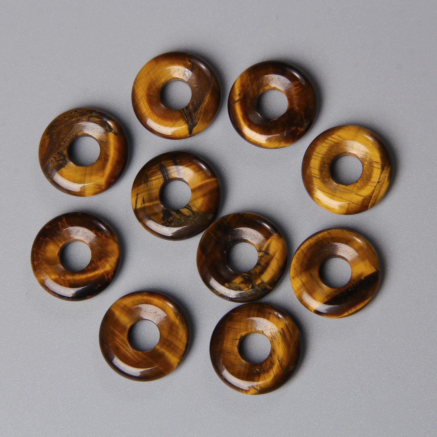 Elegant Labradorite Jade Agate Donut Beads Set for Jewelry Crafting 18mm 5pcs