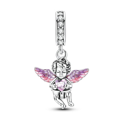 925 Sterling Silver Love Starry Sky Cat Paw Charms Beads
