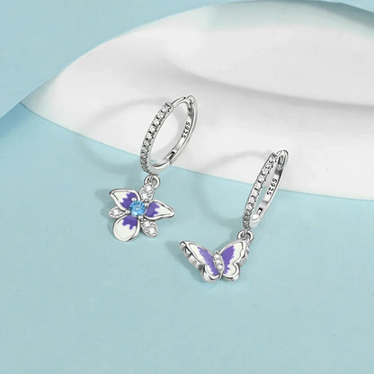 925 Sterling Silver Luxury Heart Sun Moon Stud Earrings Bow Butterfly Crab Clip Set for Women Party Jewelry Gifts
