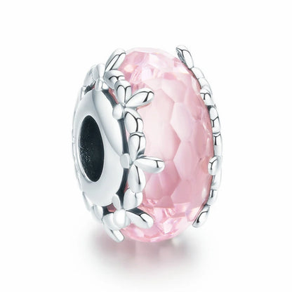 Hot Pink Murano Glass Charm Bead For 925 Bracelet Pendant