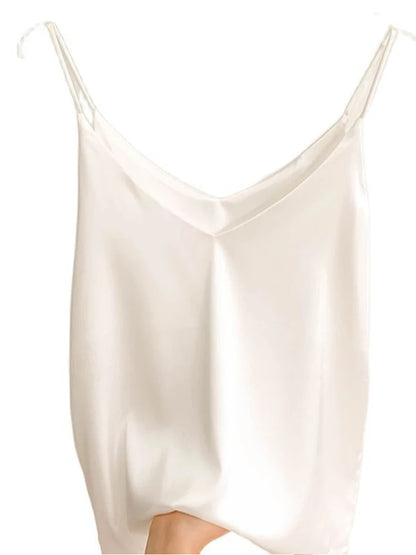 Womens Summer Camisole Tank Top V Neck Slim Fit Sleeveless