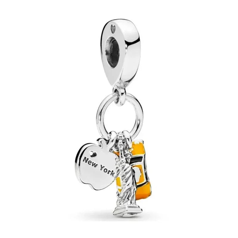 Original 925 Sterling Silver Ocean Pearl Shell Octopus Charm Bead Jewelry Set for Summer Romantic Style