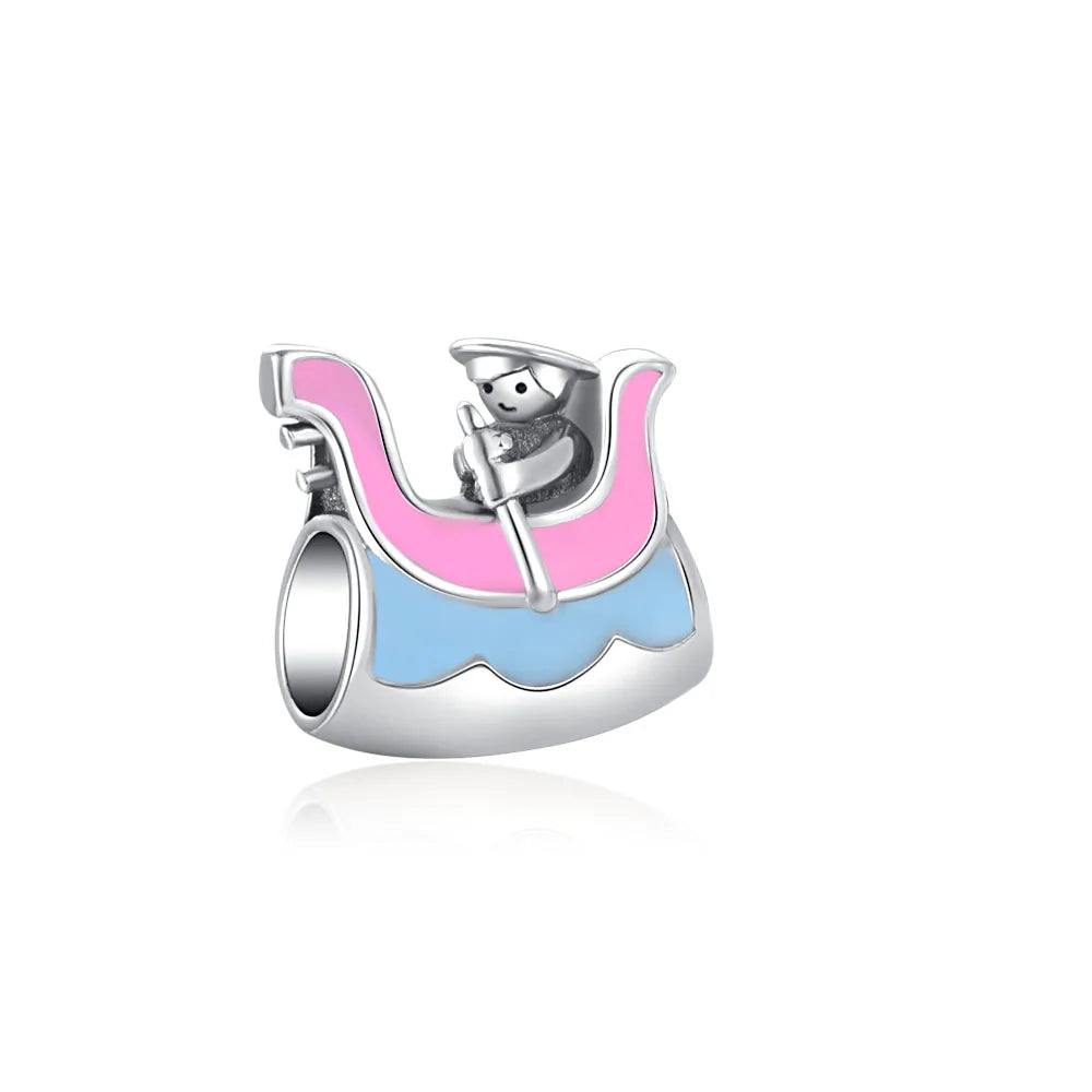 Spring Butterfly Heart Enamel Flower Charm Bead for Bracelets and Necklaces