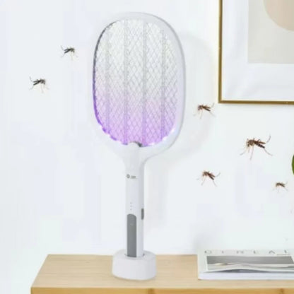 DW1 Electric Mosquito Swatter and Killer Lamp 2 in 1 USB Rechargeable Purple Light Insect Zapper Folding Design