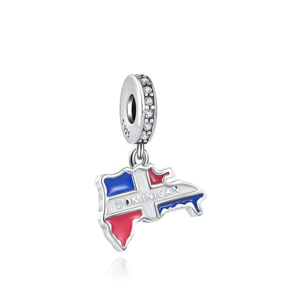 European 925 Sterling Silver Daisy Flower Fish Flag Pendant Bead Charm for Women's Bracelet and Necklace Jewelry