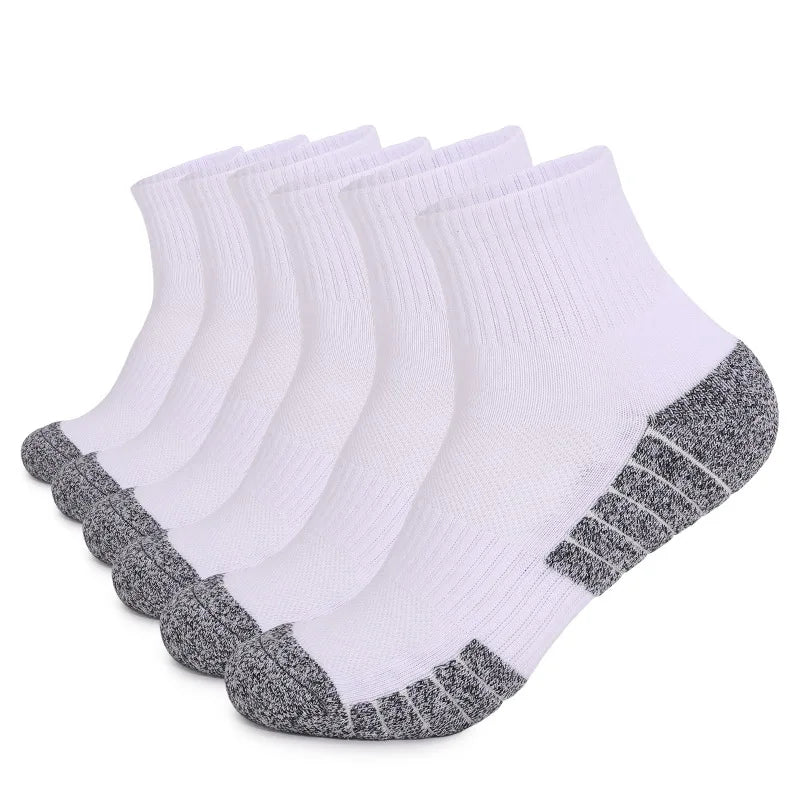 6 Pairs Mens Thermal Terry Hiking Socks Mid Crew Cushioned