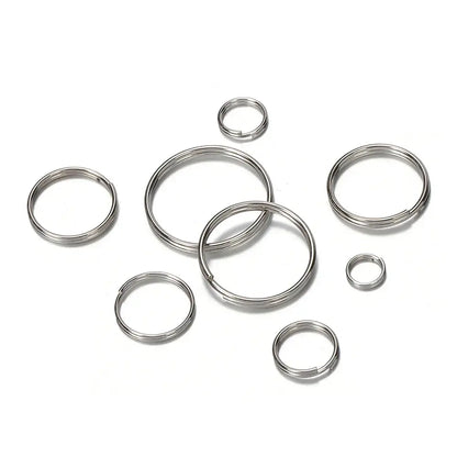 50pcs Stainless Steel Key Ring Connector Findings for Crafting and Jewelry Making