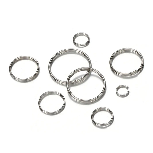 50pcs Stainless Steel Key Ring Connector Findings for Crafting and Jewelry Making