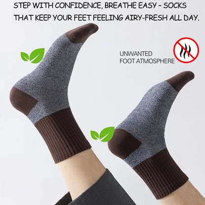 5 Pairs Vintage Thermal Cotton Socks Men With Arch Support