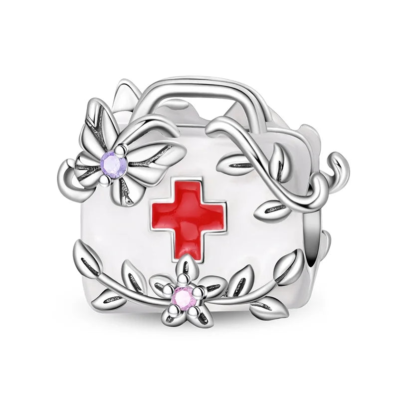 925 Sterling Silver Luminous Lantern Angel Cat Charm