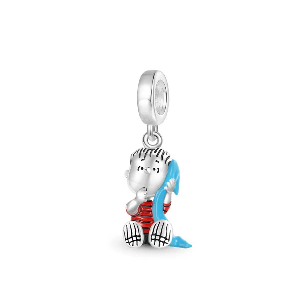 Sterling Silver European Charms with Zircon for DIY Bracelets and Jewelry Making B6035