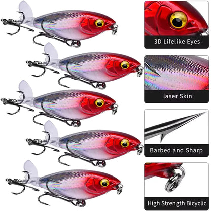 5pcs Floating Propeller Lure Bionic Bait for Fishing Gear