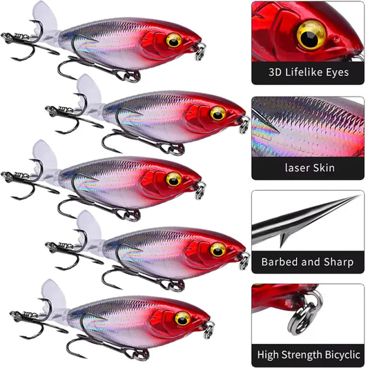 5pcs Floating Propeller Lure Bionic Bait for Fishing Gear