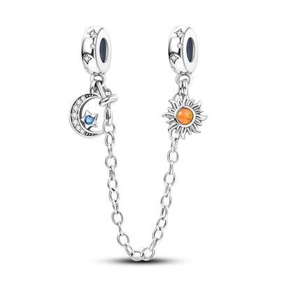 Moonlit Charm Clip 925 Silver Safety Chain Clasp for DIY Bracelets Jewelry for Women and Girls KTC855