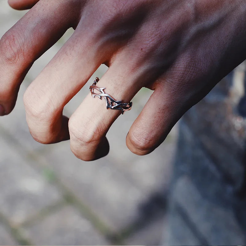 Vintage Style Couples' Rings with Branches and Thorns Design