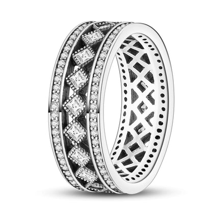 Silver Plated Luxury Stackable Ring for Women with Real Zircon Infinite Flower Daisy Design for Engagement and Wedding Parties APTR070