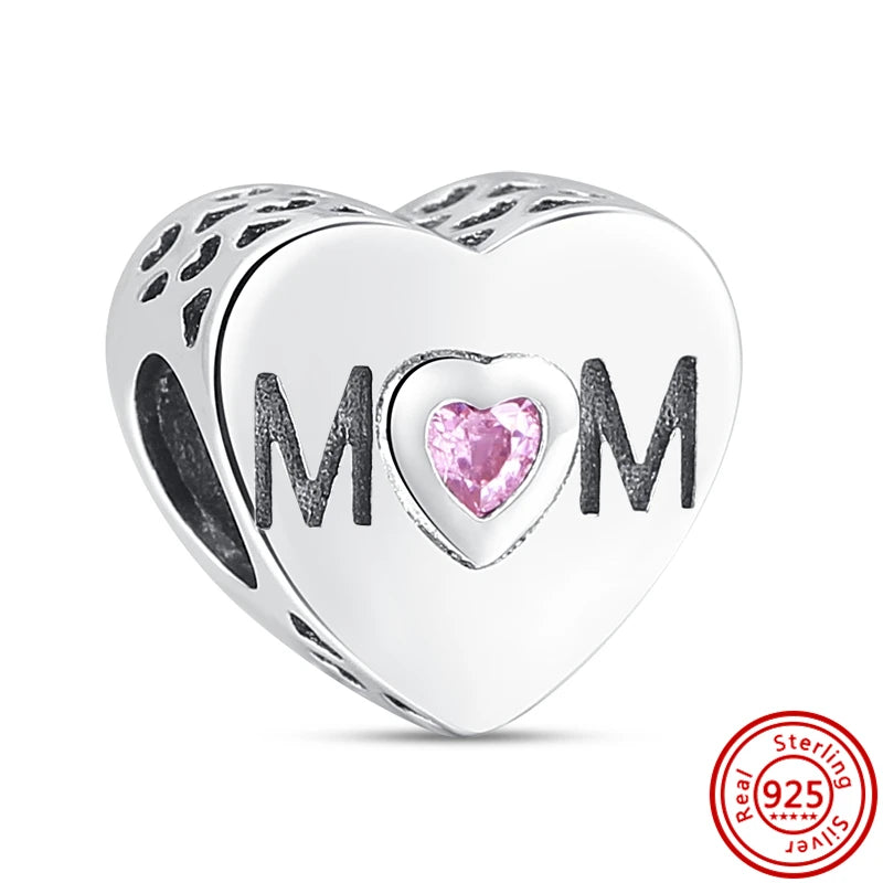 Silver Animal Hearts Infinity Crown Bead Charms Bracelet for Women 925 Sterling Silver Jewelry Y282