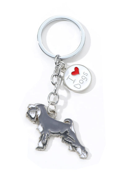 Alaska Husky Cartoon Dog Keychain for Pet Lovers - Cute Silver Zinc Alloy Accessory for Men and Women